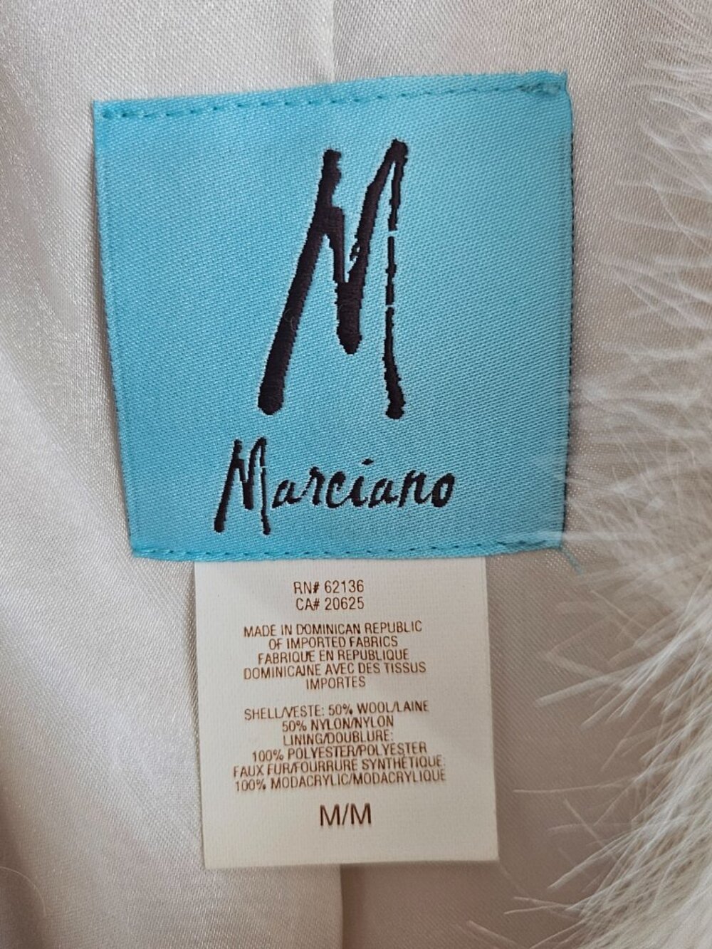Marciano Cream Wool Blend Belted Coat Faux Fur Collar M - Picture 8 of 13